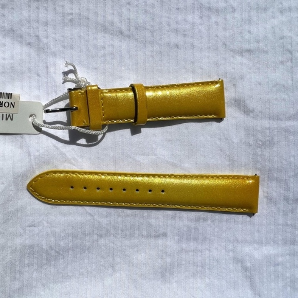MICHELE 18mm Yellow Patent Leather Replacement Band